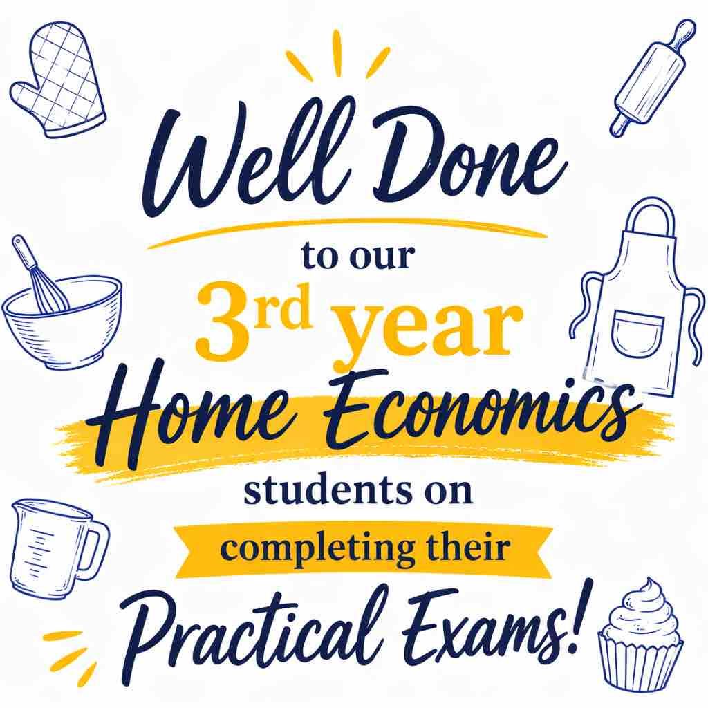 3rd Year Home Economics – Practical Exams- Pics